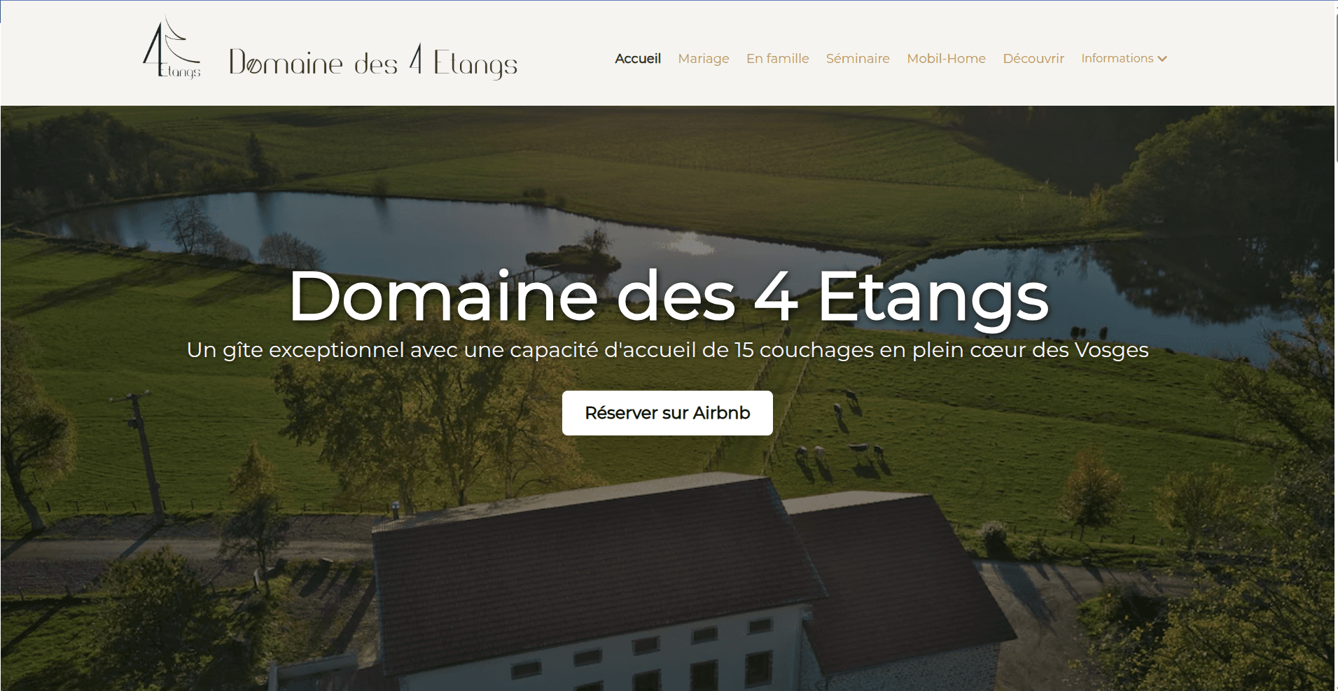 Exemple de site internet à Dijon: Domaine des 4 Étangs